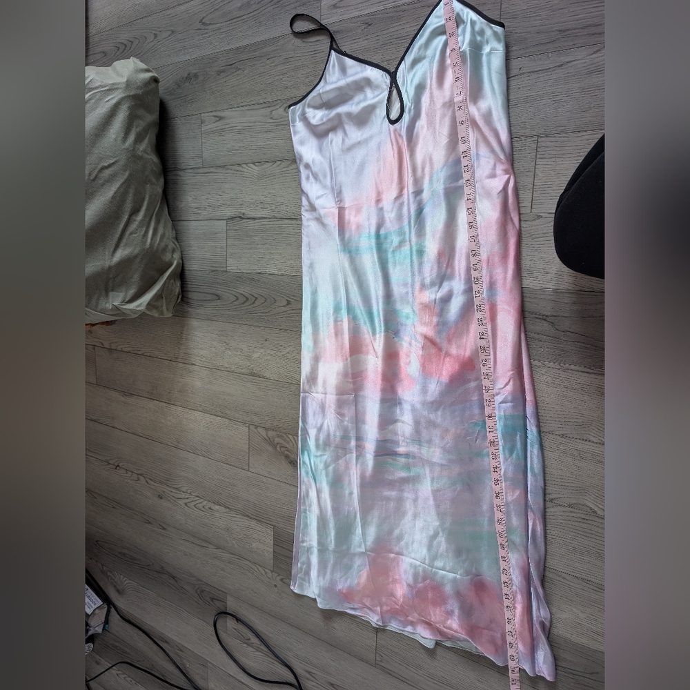 Anthropologie Geisha Designs‎ Printed Watercolor Satin Slip Dress Size Large - Picture 11 of 11